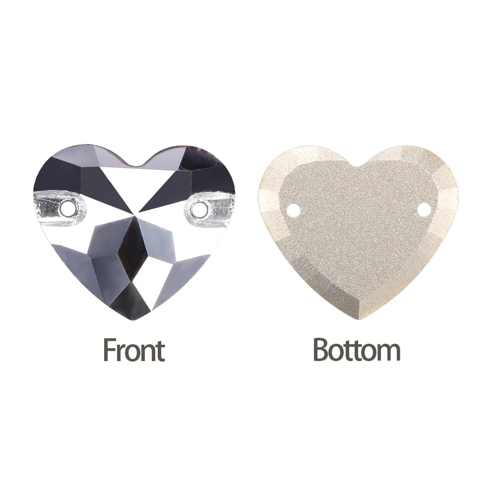 Wholesale Heart Sew on Rhinestone K9 Glass Crystal 3259 Heart Crystal AB Sew-on Stones and Crystals for Dress Decoration