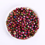 QIYI Wholesale Non Hotfix 16 Cut Facets Glass Rhinestone Trim Rainbow Rose Gold Stones for Jewellery Making