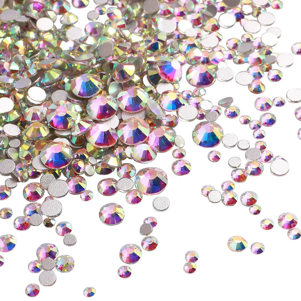 Wholesale Rhinestones Multi Sizes Colorful Non Hotfix Rhinestone Flat Back Nail Rhinestones for DIY Crafts