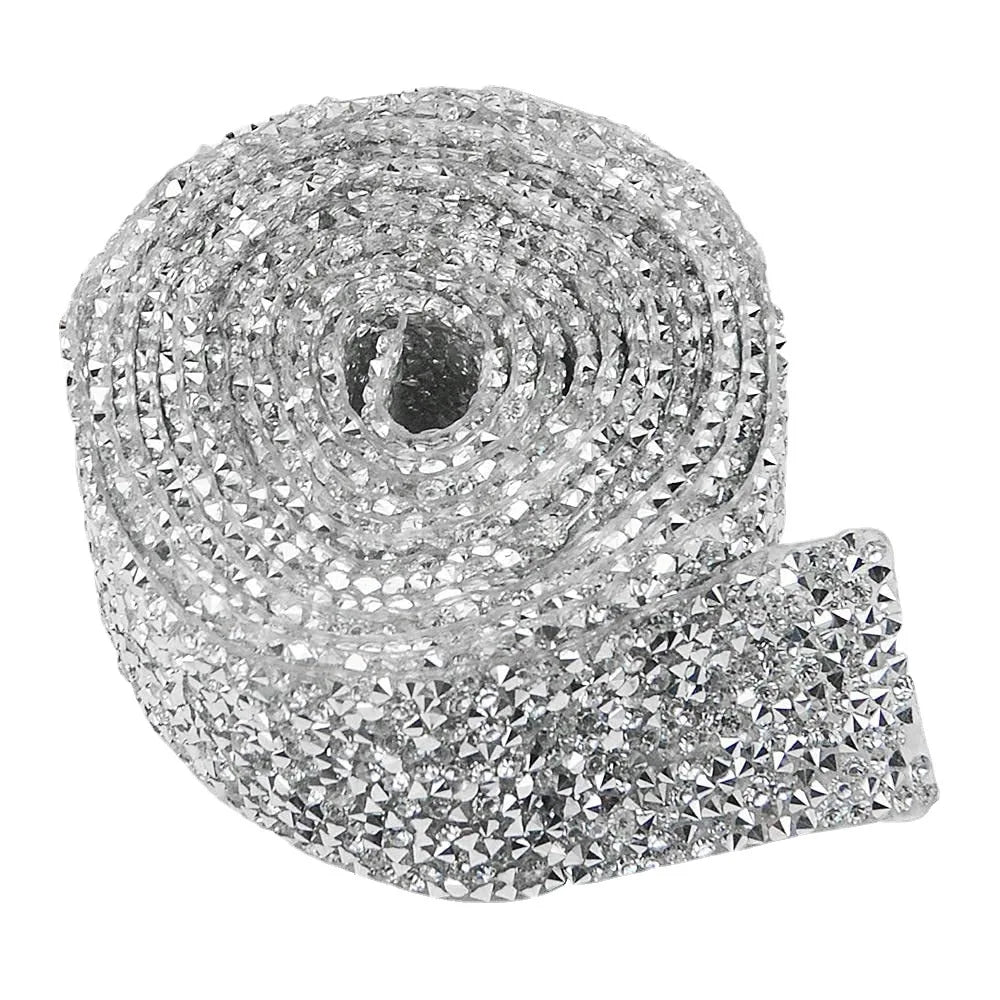 QIYI Wholesale Rhinestone Tape Self Adhesive Rhinestones Trimming Bling Crystal Resin Sheets Roll Wrap Sticker for Tumbler