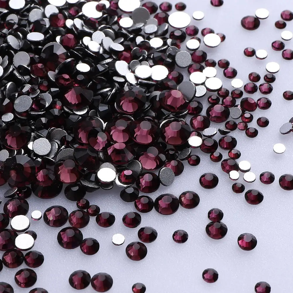 Wholesale Custom Ss4-ss20 Mix Size Rhinestone Non Hotfix Flat Back Rhinestones Bulk Crystal for Nair Art Decoration