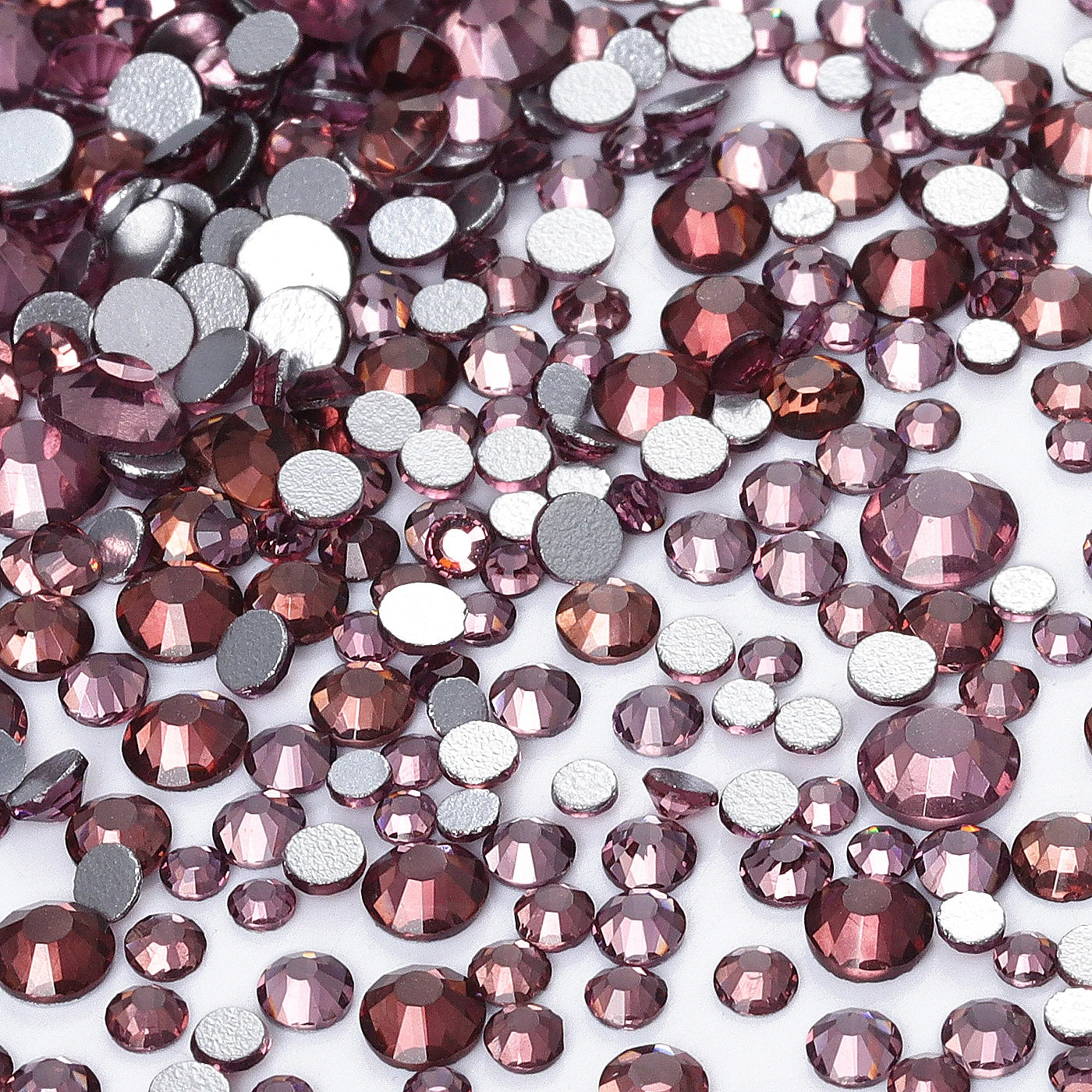 QIYI Wholesale Mixed Size Ss3-ss20 Crystal Rhinestones  Non- Hotfix Round Loose RhinestonesBulk for Decorative Nail Art Crafts