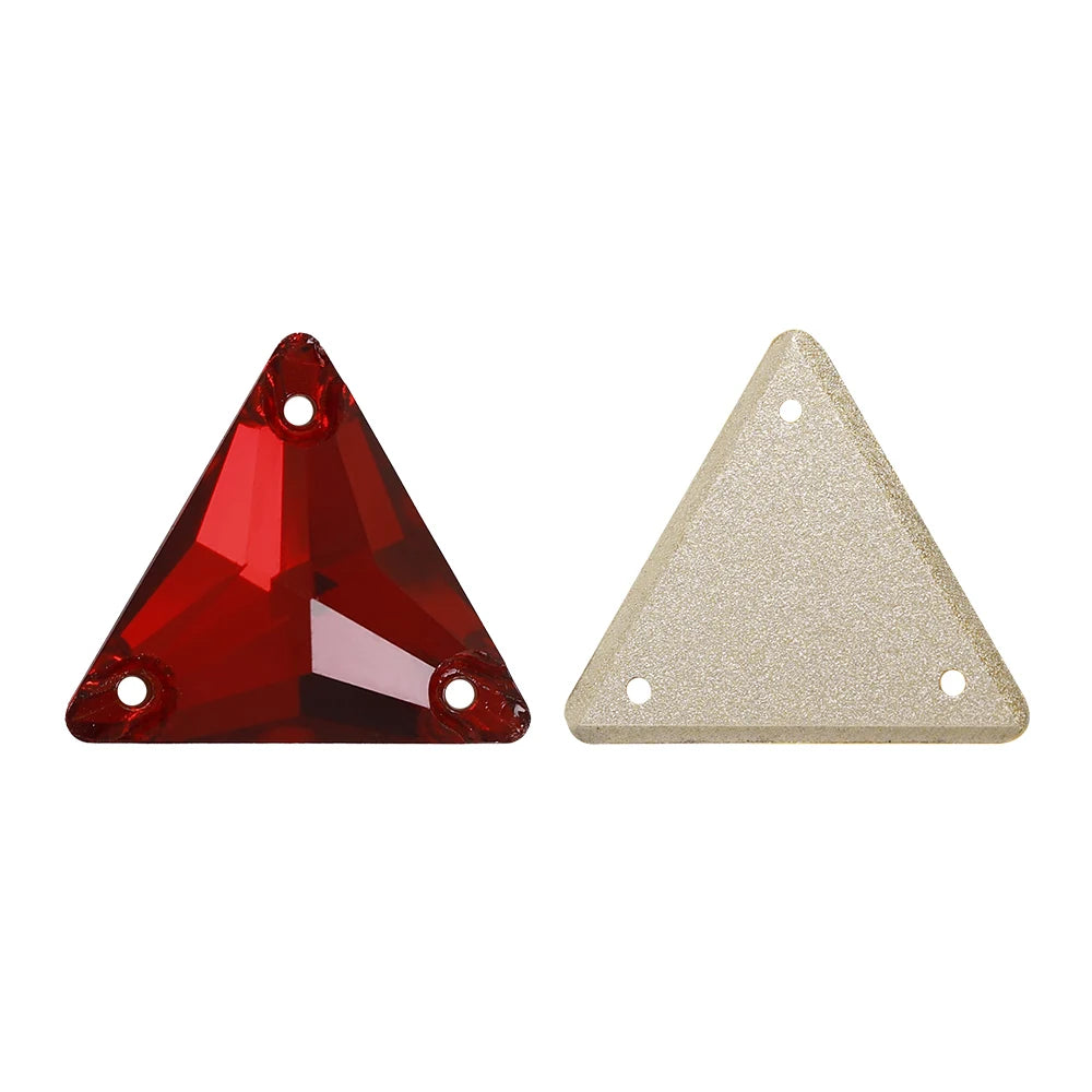 3270 Factory Direct 12mm/16mm/22mm Different Sizes 55+ Colors Top Quality Durable Grade AAAAAA Glass Triangle Sew-on Rhinestone