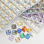 Wholesale Custom Square Sew-on Loose Rhinestones 5A Quality Crystal FlatBack 2 Holes 12 Facets Sewing Bling Decoration