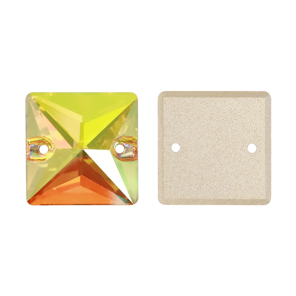 3240 Pure Glass Flat Back Grade AAAAAA Quality 12mm/14mm/16mm/22mm Square Shape Sew-on Rhinestones for Garment Decoration