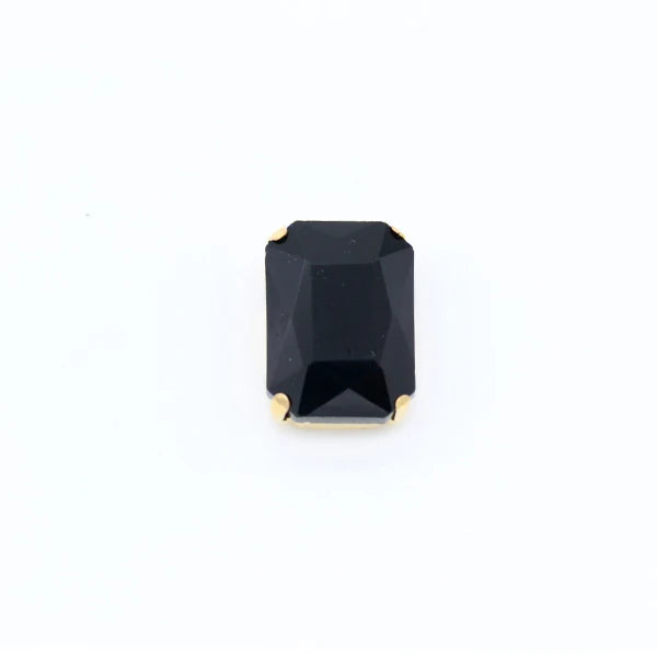 All-size 24-colors Flatback rectangle sew on glass stone Gems sewing crystal rhinestone gold plated button clothes Decorations