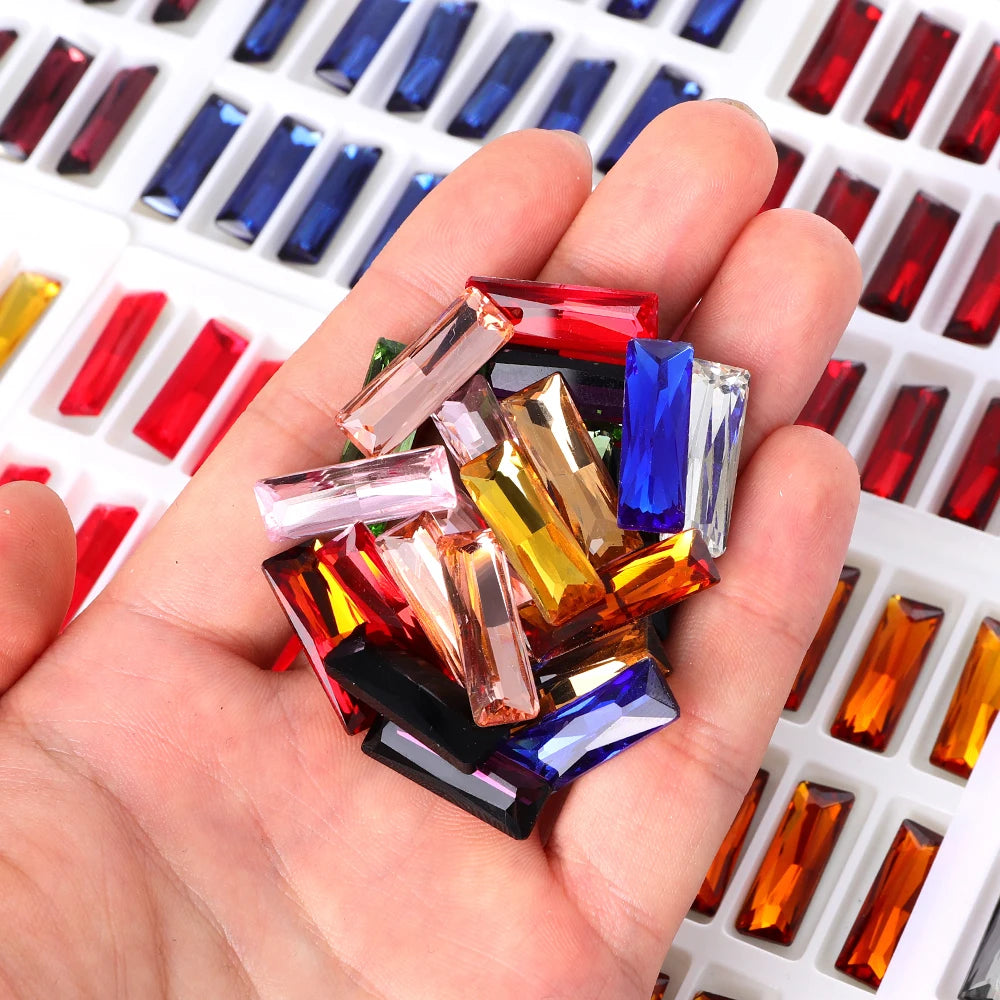 Factory Direct Wholesale New Product Explosion K9 Glass Crystal Rectangle Bling Bright Shining Rhinestones DIY Decoration Grade