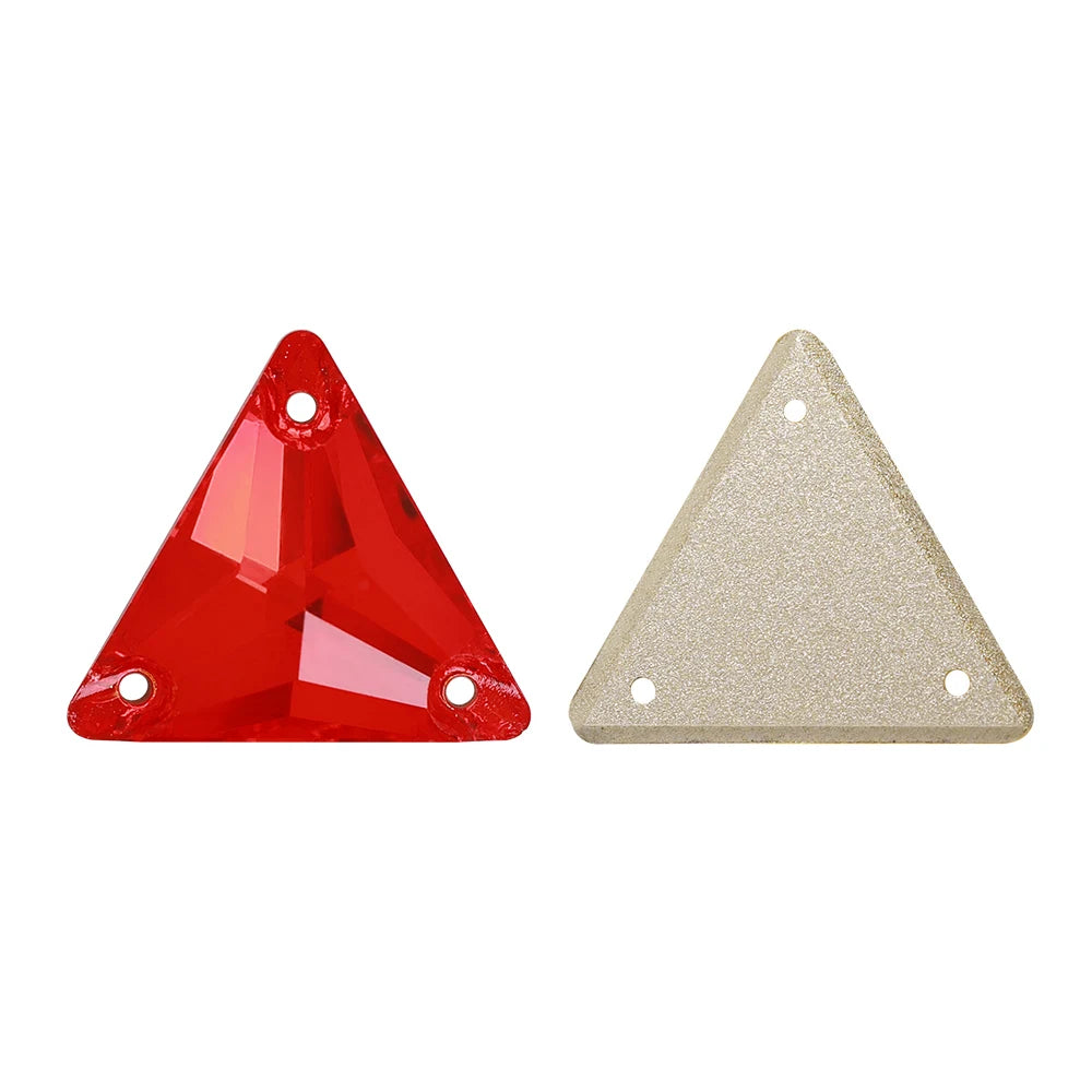 3270 Factory Direct 12mm/16mm/22mm Different Sizes 55+ Colors Top Quality Durable Grade AAAAAA Glass Triangle Sew-on Rhinestone