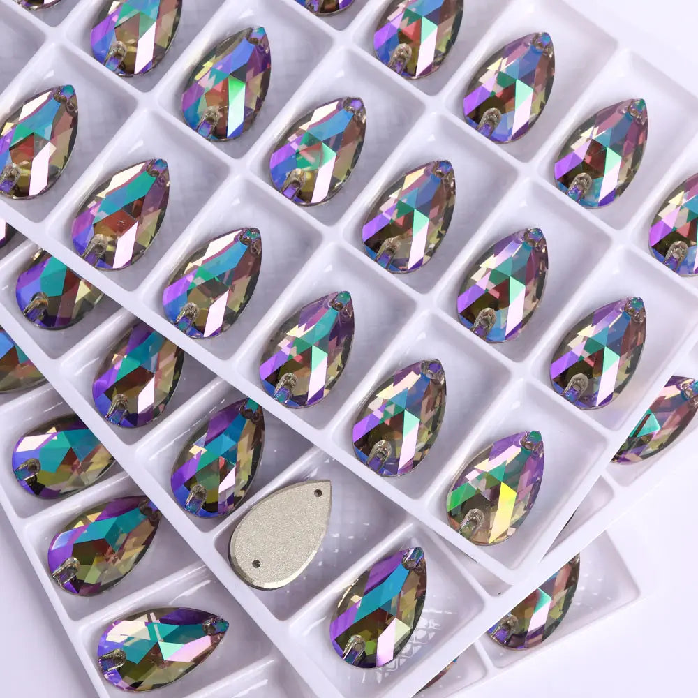 Wholesales Customize New Trend Drop  Shapes Colors Crystal Beads Sewing-On Rhinestones for Jewelry Clothes