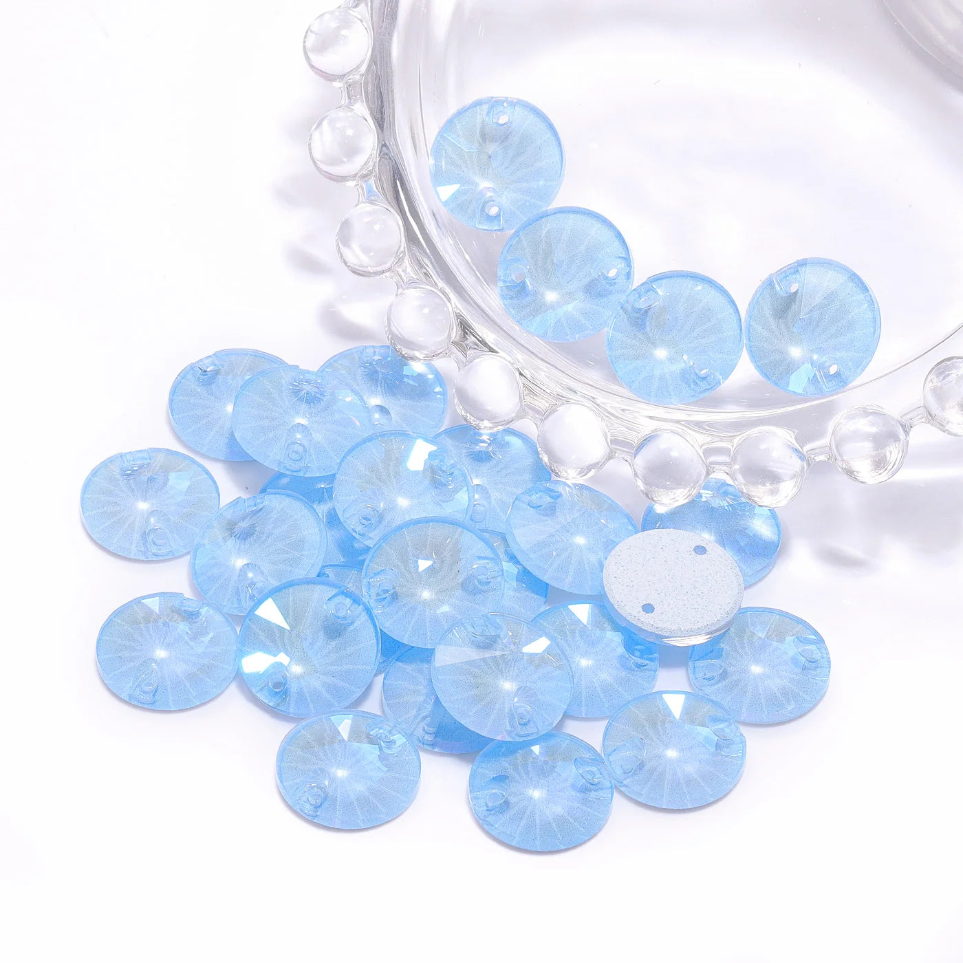 Wholesale Neon Rivoli Rhinestones 50 Colors Crystal  Sew-on Rhinestones Glass Clothing Flatback Sewing Stones for Women