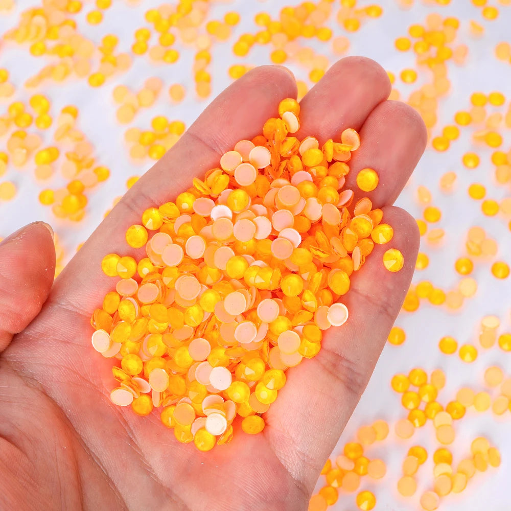 2088 Neon Colors Glass Crystal Rhinestone Flat Back Rhinestone 8 Big 8 Small Crystal Strass Bling Bling Flatback Rhinestones