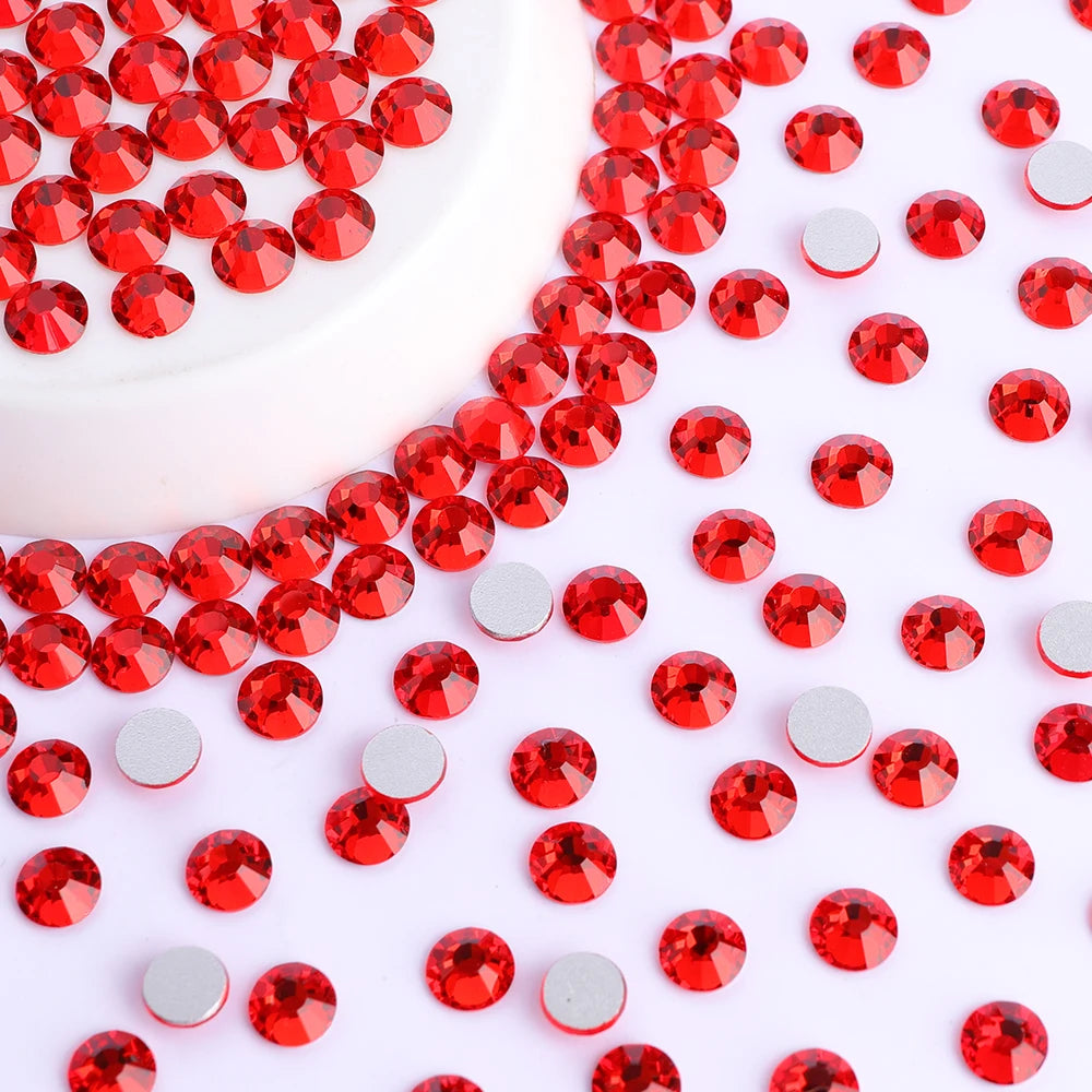 QIYI Wholesale 14400pcs Bulk Package Flatback Rhinestones Glitter Bling Glue on Luminous Rhinestones for Accessories