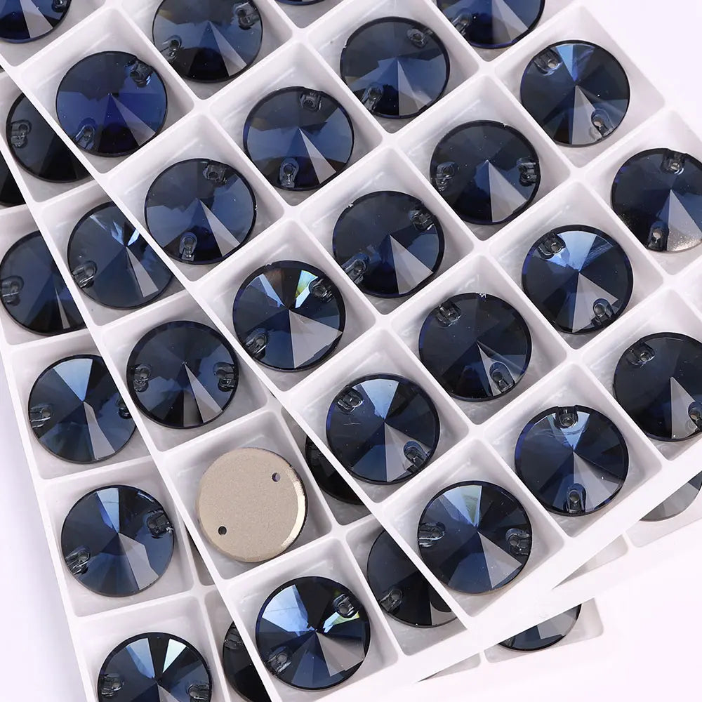 Rivoli Rhinestones 55 Colors Crystal AB Sew-on Rhinestones Glass Gems Clothing Flatback Sewing Stones for Women