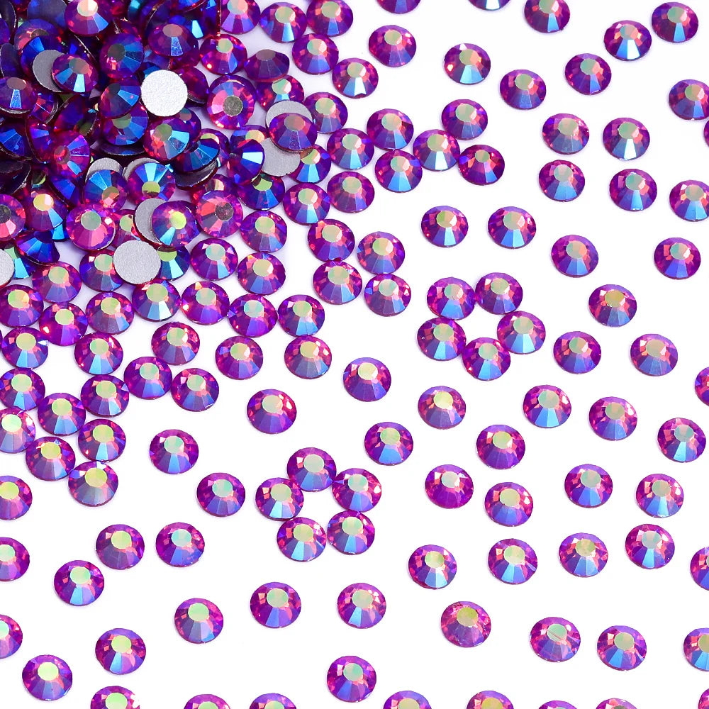 SS6-SS30 Wholesale Small Bag Non Hotfix Glue on 4A+ Quality Rhinestones Glass Crystal Flatback Regular Cut for Nail Art