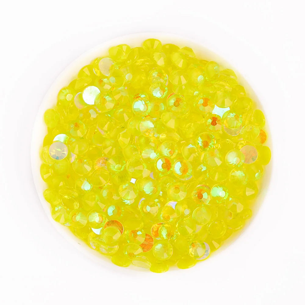 QIYI Factory Direct Wholesale Aurora SS3-SS30 Flat Back Non Hotfix Glitter Diamond Stone Bulk Rhinestones for Nail Charms