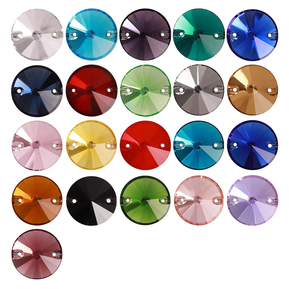 3200 QIYI Innovative Design Top Quality Rivoli Shape Flat Back Glass Crystal Sew on Rhinestones for Designer Garment Decoration
