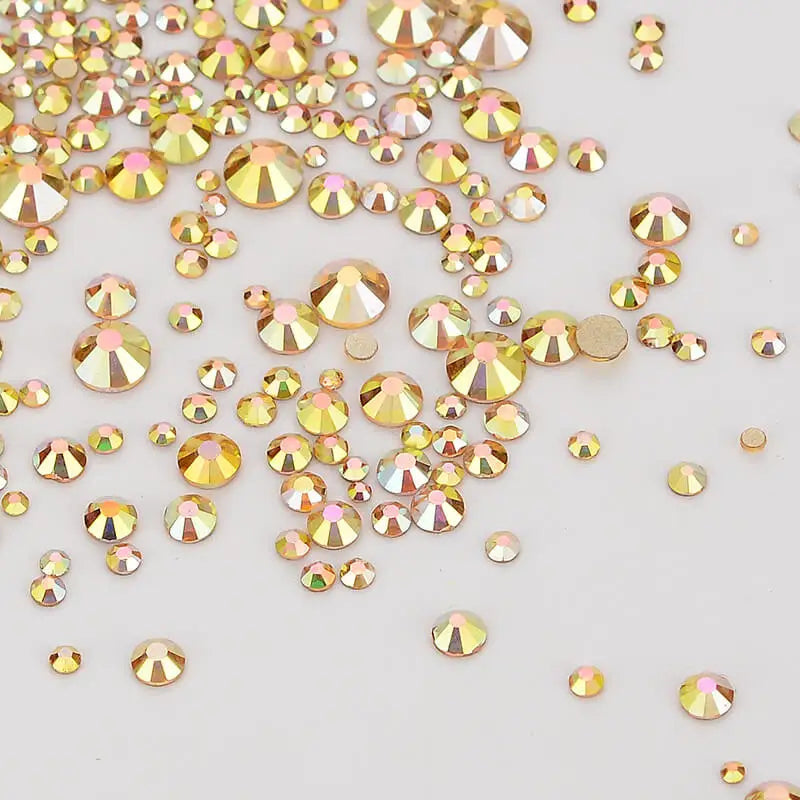 Wholesale Rhinestones Multi Sizes Colorful Non Hotfix Rhinestone Flat Back Nail Rhinestones for DIY Crafts