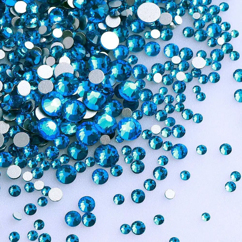 Wholesale Rhinestones Multi Sizes Colorful Non Hotfix Rhinestone Flat Back Nail Rhinestones for DIY Crafts