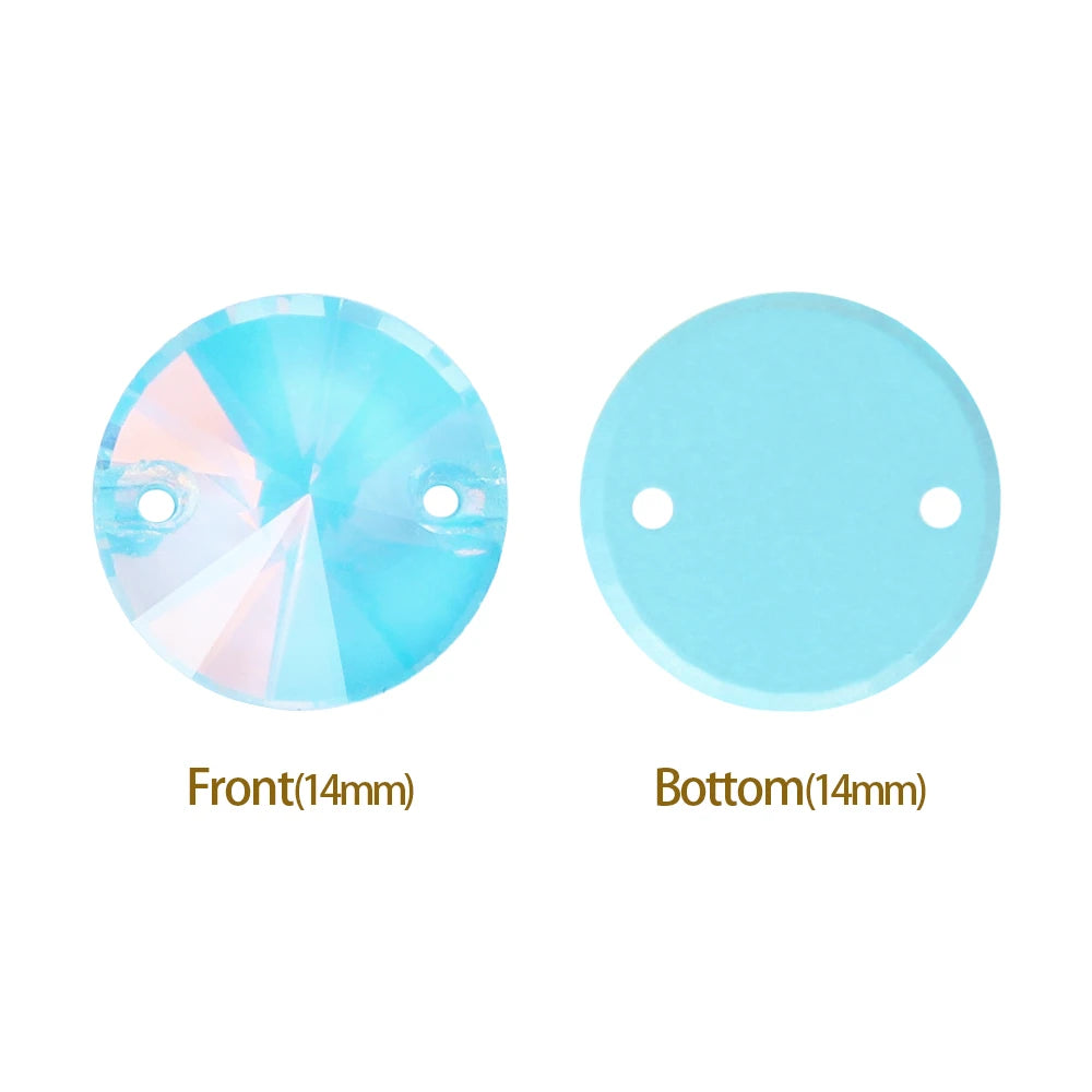 3200 QIYI Innovative Design Top Quality Rivoli Shape Flat Back Glass Crystal Sew on Rhinestones for Designer Garment Decoration