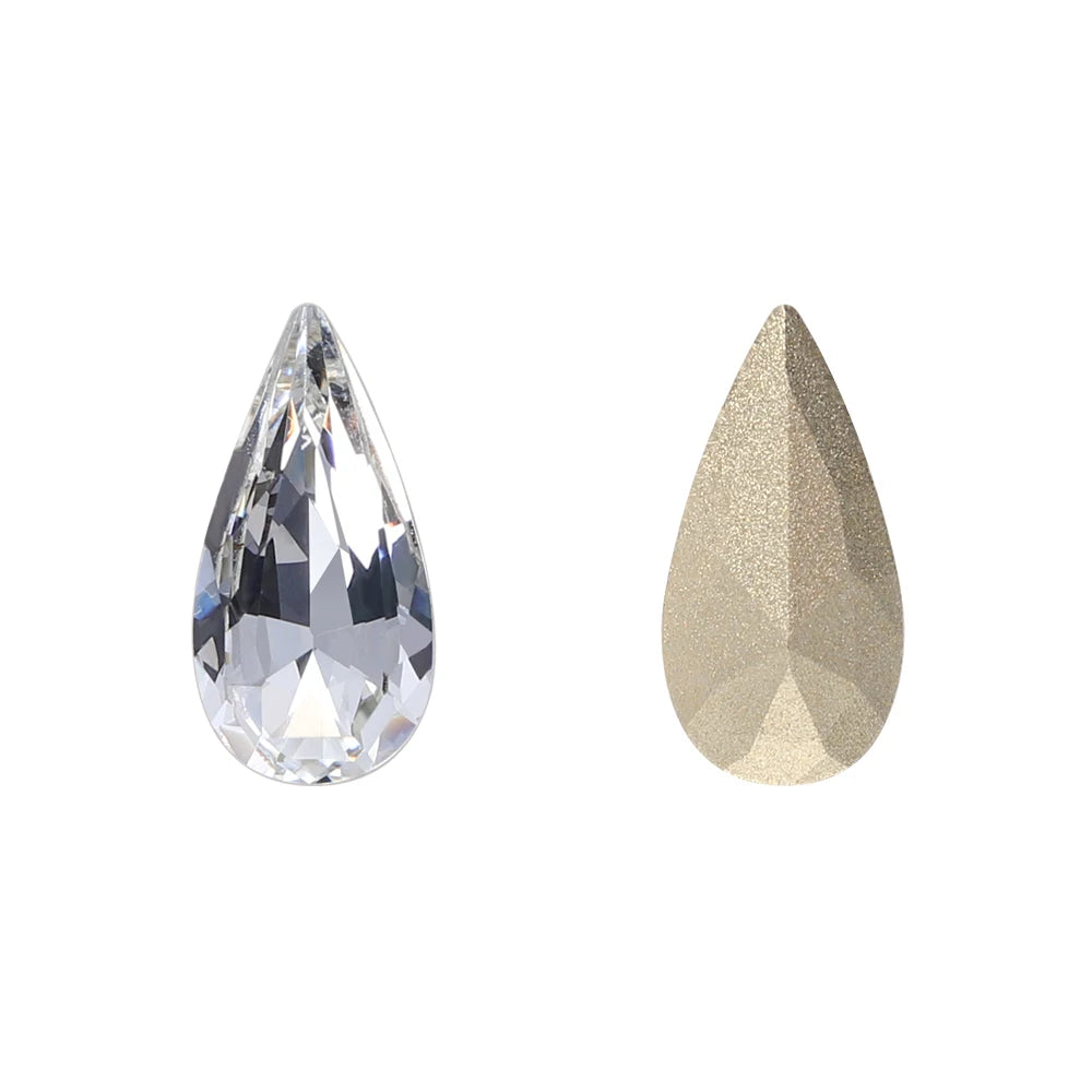 New Arrival Tear Drop Shape K9 Glass Grade AAAAAA Fancy Shape Sparkling Bright Shining Point Back Loose Customized Rhinestones