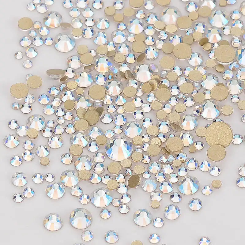 Wholesale Rhinestones Multi Sizes Colorful Non Hotfix Rhinestone Flat Back Nail Rhinestones for DIY Crafts