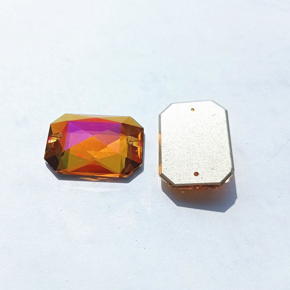 60+Colors Emerald Cut Sew on Rhinestones for Dancing Dress Accessories High Quality K9 Glass  for Jewelry Accessories