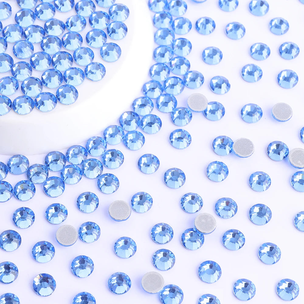 QIYI Wholesale 14400pcs Bulk Package Flatback Rhinestones Glitter Bling Glue on Luminous Rhinestones for Accessories