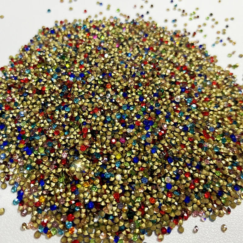 Factory Wholesale SS8 Mixed Colors Pointback Crystal Rhinestone Loose Nail Art DIY Decoration Decorative Accessories