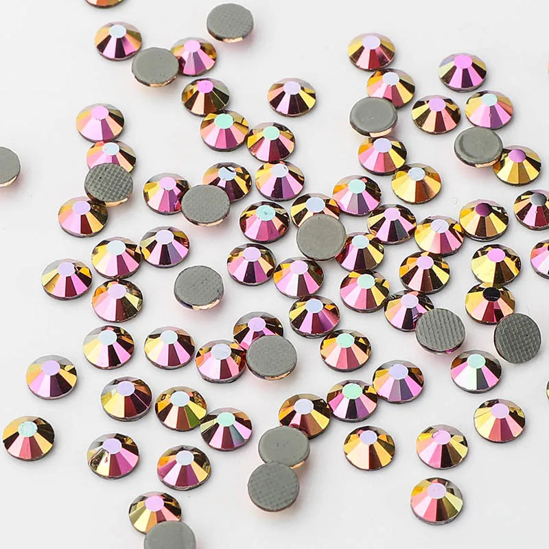 Factory Wholesale Blingbling Flat Back Rhinestones Hot Fix Crystal Glass for Cloth Same Cut Bulk Glass Rhinestones