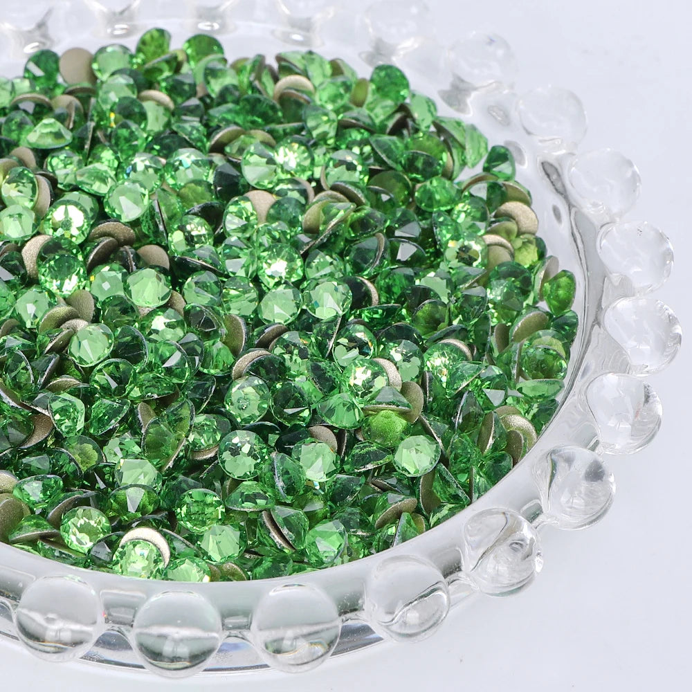 SS10-SS40 Colorful Non Hotfix Rhinestones Golden Base Flat Back Bling Glitter Glass Stones Crystal Strass Diamond for Nail