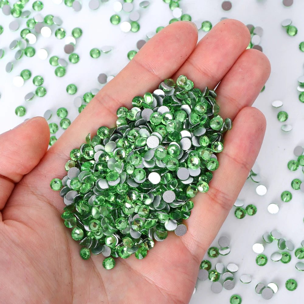 QIYI Wholesale 14400pcs Bulk Package Non Hotfix Rhinestones Glitter Bling Glue on Rhinestones for Accessories