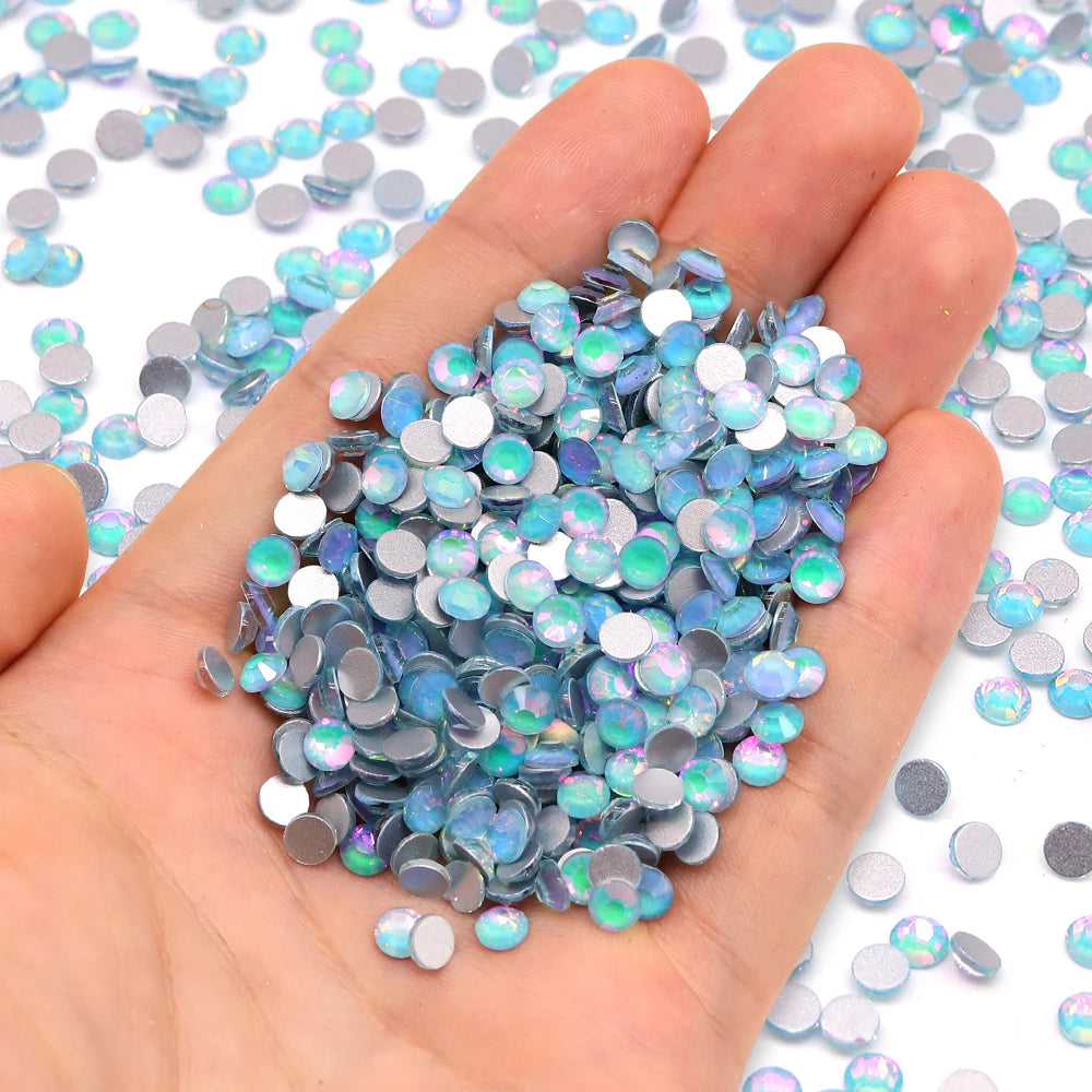 2024 New Colors Wholesale Luminous Rhinestone Non Hotfix  Flat Back Crystal Color Glass Rhinestones for DIY Nail Clothing