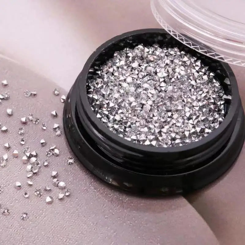 Hot Sales 1.2mm Box Packaging Crystal for Nail Art Diamond Nail Art Dust Micro Diamond Mini 3D Nail Art Crystal