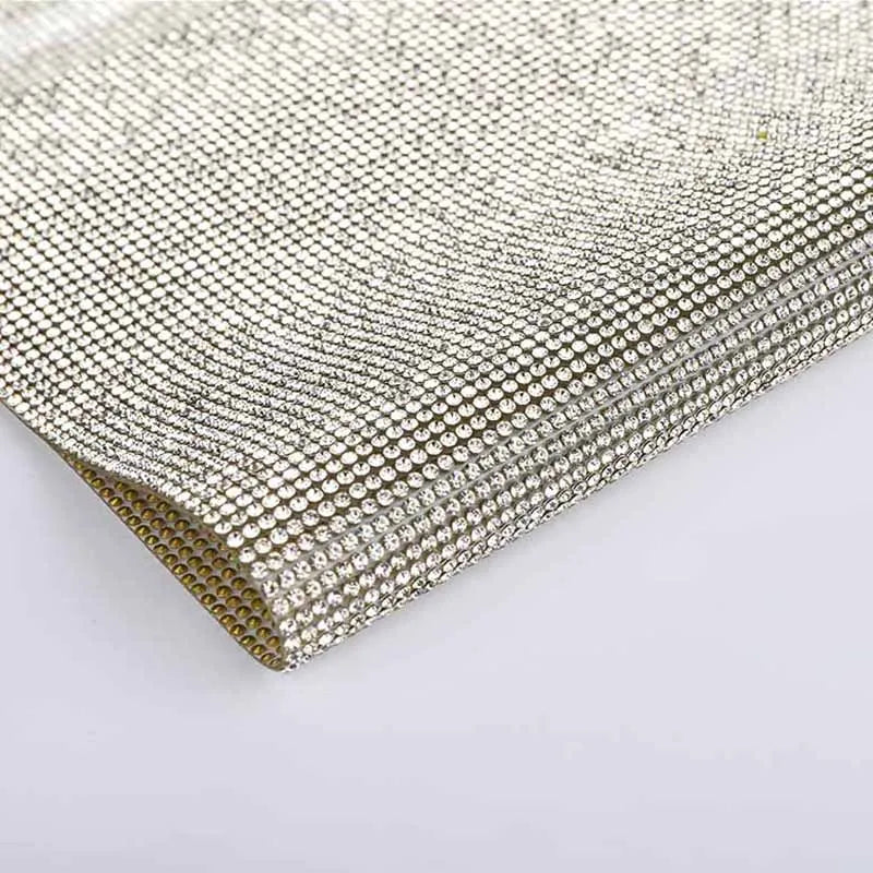 Fast Delivery  Crystal Glass 40*24cm Self-Adhesive Crystal Rhinestone Sticker Sheet With Gum Diamond Ribbon for Decoration