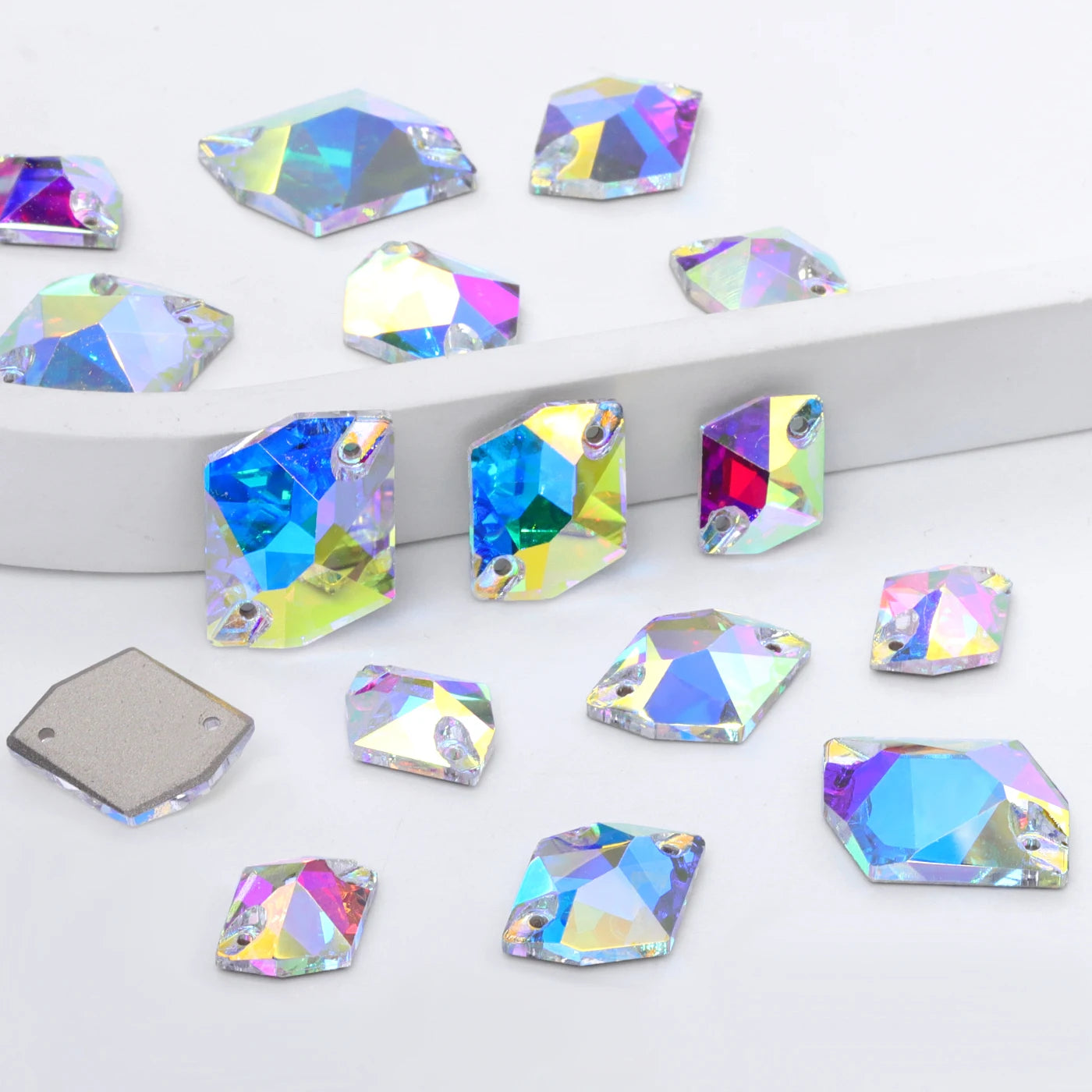 QIYI Mixed Size Packing Crystal AB Colors Different Shape High Quality Glass Crystal Rhinestones for Garment Accessories