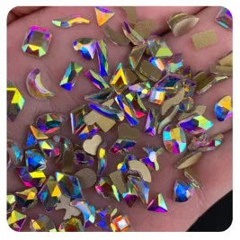 Top Quality flat back shaped rhinestones! 100pcs mix shapes nail art crystal without glue Non hotfix strass