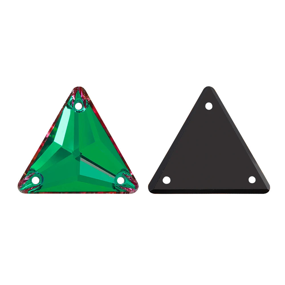 3270 Factory Direct 12mm/16mm/22mm Different Sizes 55+ Colors Top Quality Durable Grade AAAAAA Glass Triangle Sew-on Rhinestone