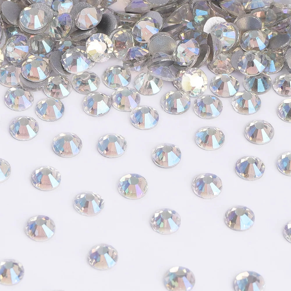 SS6-SS30 Wholesale Small Bag Non Hotfix Glue on 4A+ Quality Rhinestones Glass Crystal Flatback Regular Cut for Nail Art