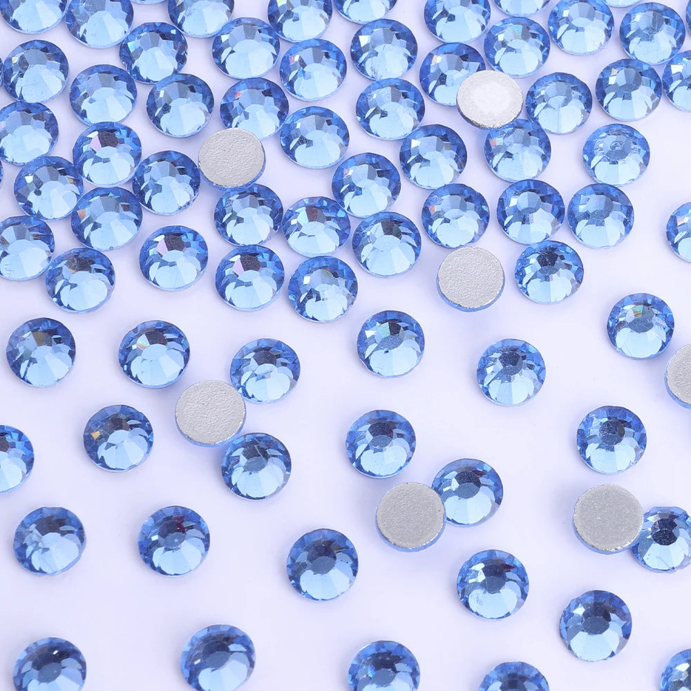 Factory Wholesale Big Bag Non Hotfix Rhinestones SS6-SS30 Glass Crystal Flatback Regular Cut Rhinestones for Nails Art