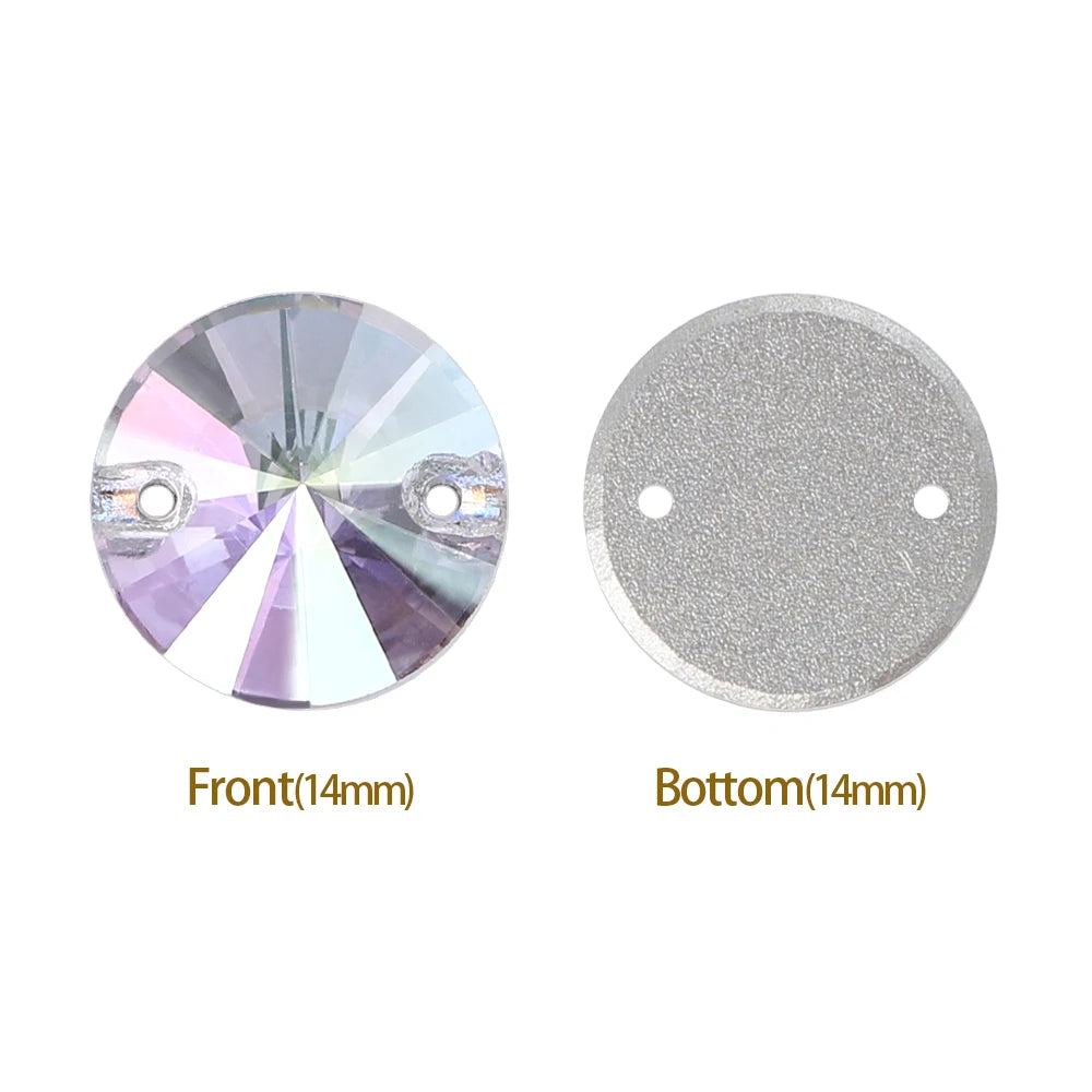 3200 QIYI Innovative Design Top Quality Rivoli Shape Flat Back Glass Crystal Sew on Rhinestones for Designer Garment Decoration