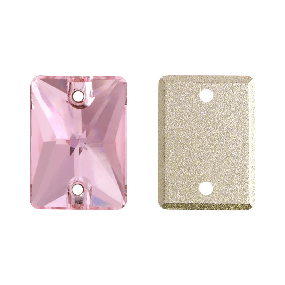 QIYI Multi Colors and Size Rectangle Sew-on Stone for Choice Clear Glass Flat Back Top Quality Sew on Rhinestones (3250)