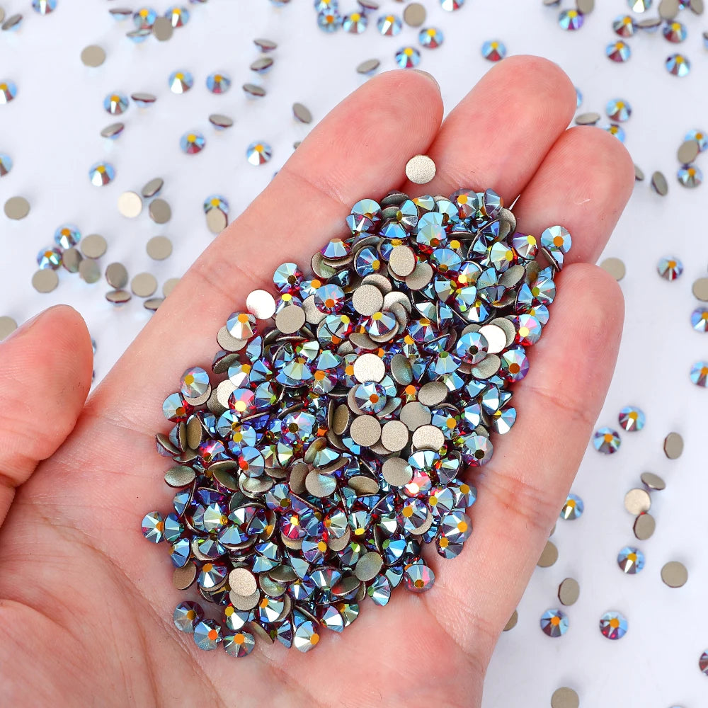 Top Quality 2088 Crystal Glass Rhinestones 16 Cut Facets Round Flatback Diamond Strass AB in Bulk Stones for Cloth Tumbler