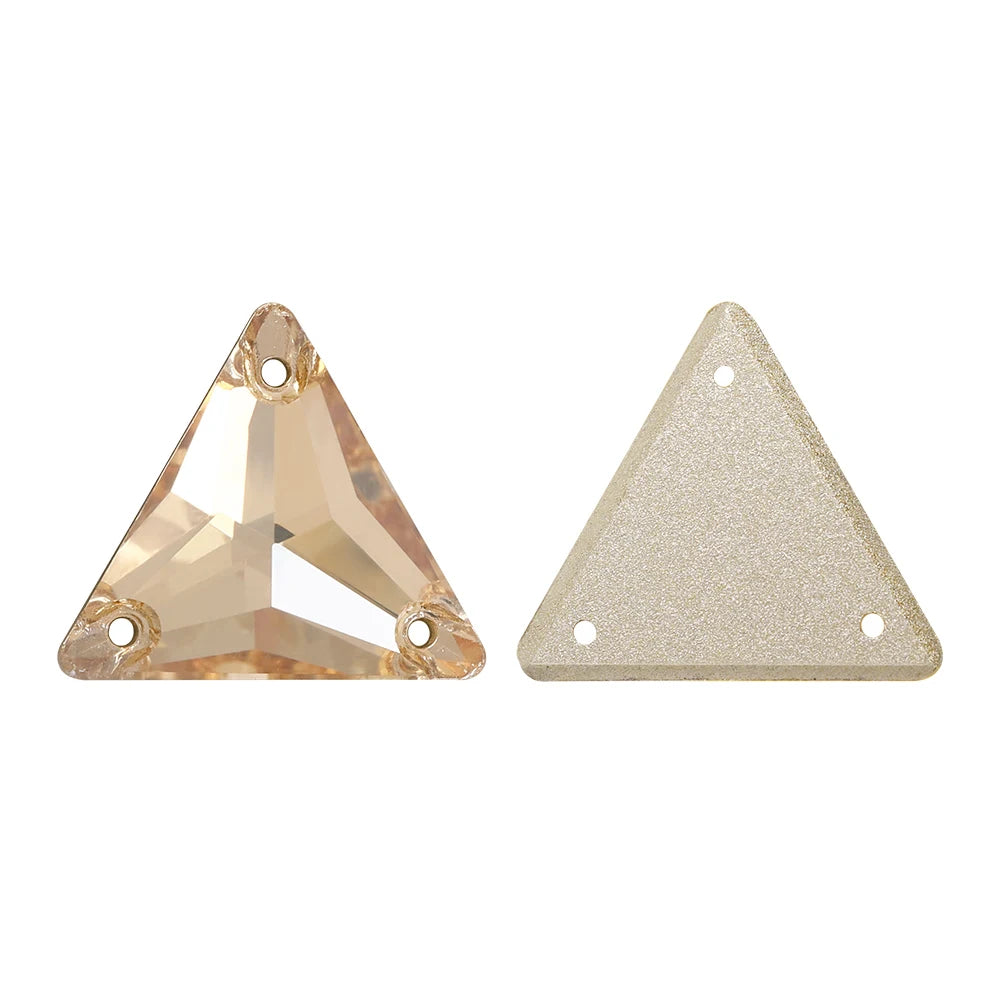 3270 Factory Direct 12mm/16mm/22mm Different Sizes 55+ Colors Top Quality Durable Grade AAAAAA Glass Triangle Sew-on Rhinestone