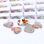 QIYI Factory Direct Wholesale Popular Fashion Design Bright Pure Versatile Minimalist Heart Shape Sew-on Rhinestones  3259