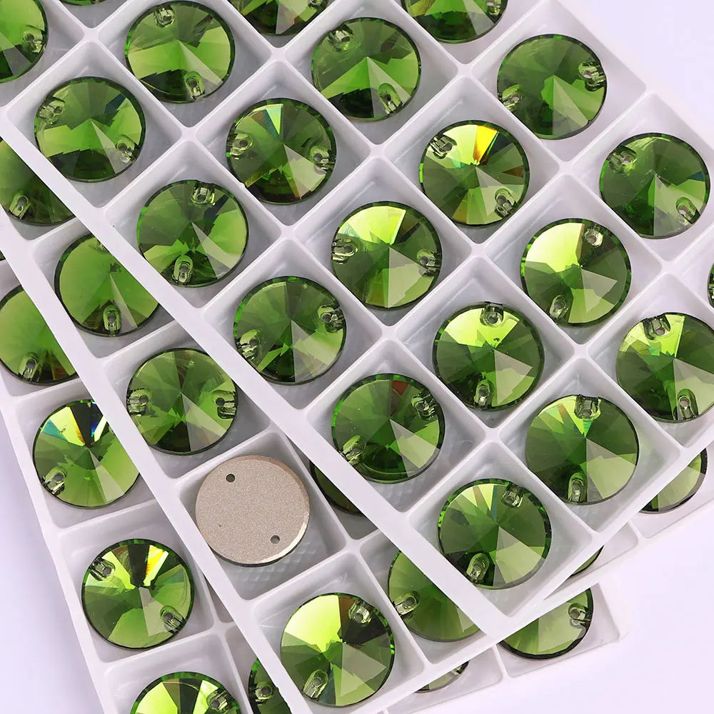 Rivoli Rhinestones 55 Colors Crystal AB Sew-on Rhinestones Glass Gems Clothing Flatback Sewing Stones for Women