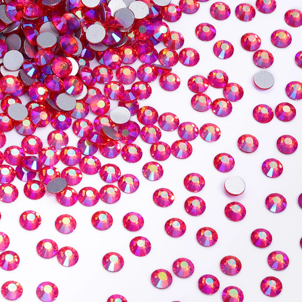 SS6-SS30 Wholesale Small Bag Non Hotfix Glue on 4A+ Quality Rhinestones Glass Crystal Flatback Regular Cut for Nail Art