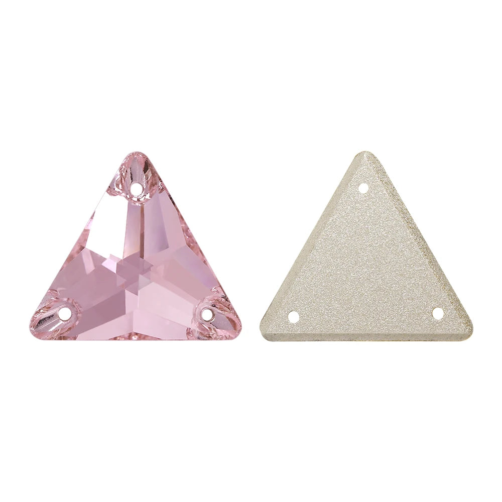 3270 Factory Direct 12mm/16mm/22mm Different Sizes 55+ Colors Top Quality Durable Grade AAAAAA Glass Triangle Sew-on Rhinestone