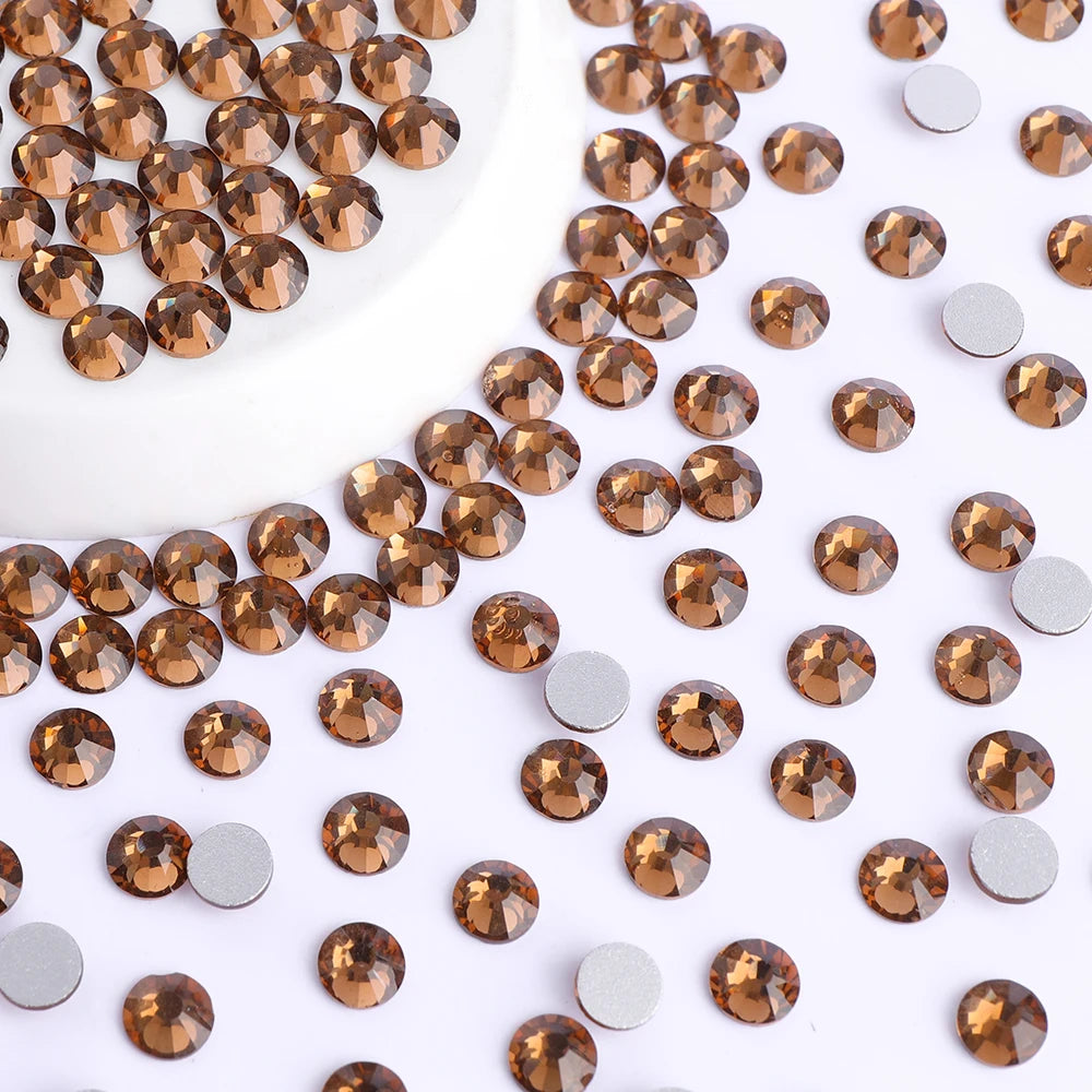 QIYI Wholesale 14400pcs Bulk Package Flatback Rhinestones Glitter Bling Glue on Luminous Rhinestones for Accessories