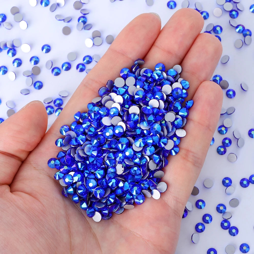 QIYI Wholesale 14400pcs Bulk Package Non Hotfix Rhinestones Glitter Bling Glue on Rhinestones for Accessories