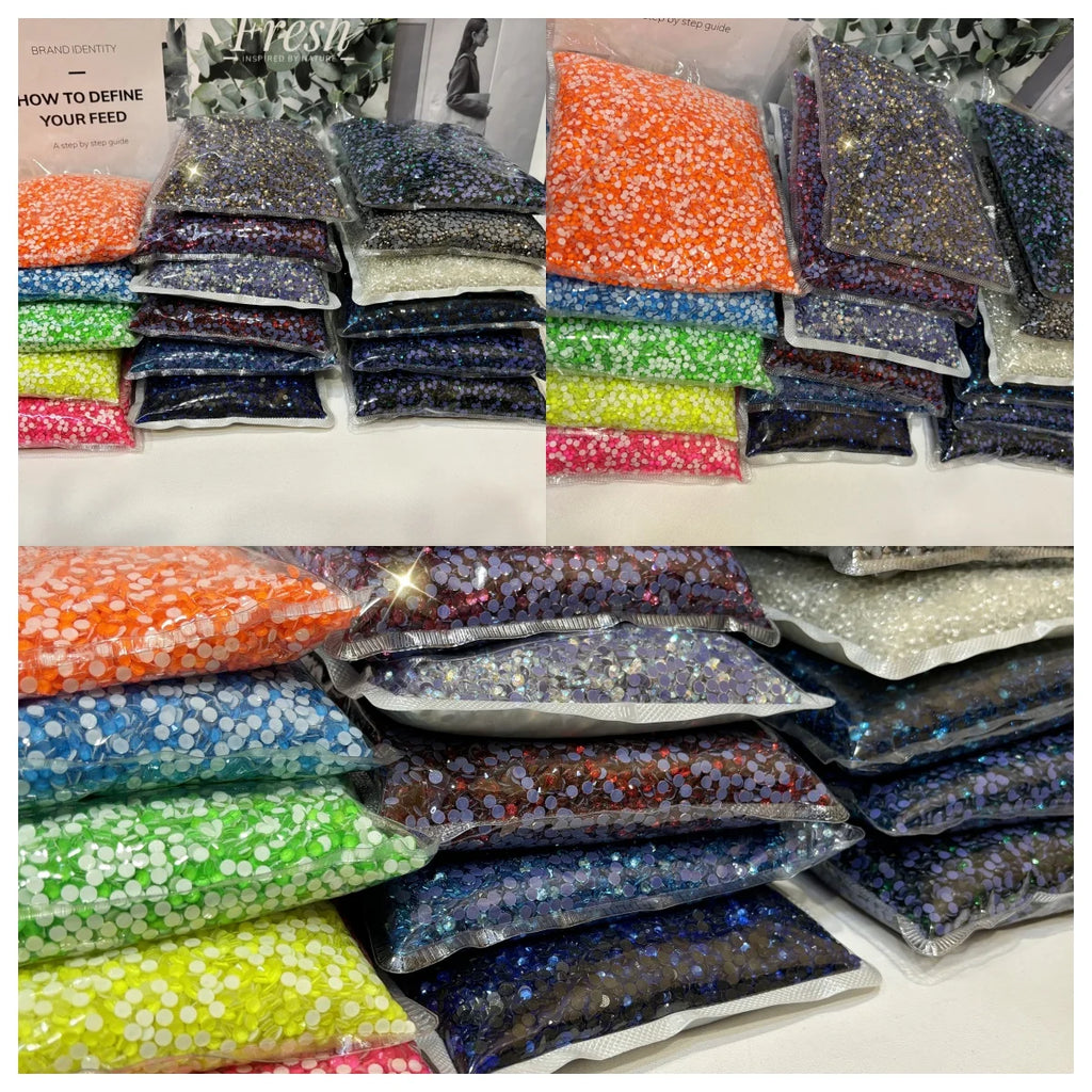 Bulk Shiny Glass Rhinestones Crystal Flatback AB DIY Nail Art Shoe Garment Decorations Hot Fix Glue-On Rhinestone